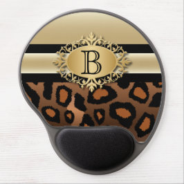 Tierdruck des Monogramm-| Jaguar - Champagne Gel Mousepad