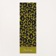 Tierdruck Leopard olivgrün Monogramm Name