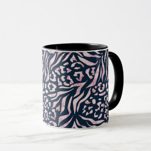 Tierdruck, Leopard, Tiger, Blau, Rosa, Haut, Tasse