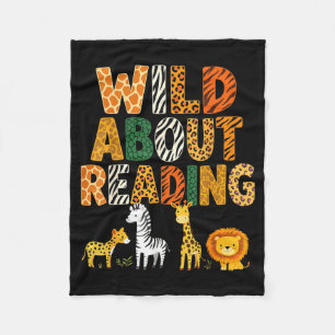 Tierdruck lese ein Buch Charakter Kinder wild darü Fleecedecke