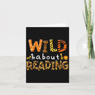 Tierdruck lese ein Buch Charakter Kinder wild darü Karte