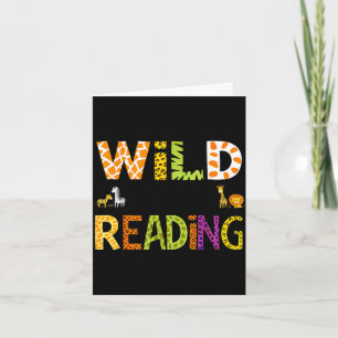 Tierdruck lese ein Buch Charakter Kinder wild darü Karte