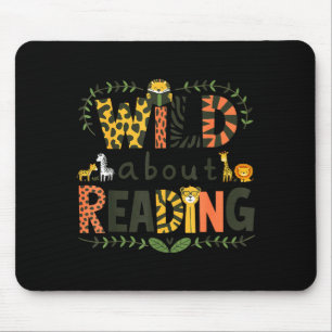 Tierdruck lese ein Buch Charakter Kinder wild darü Mousepad