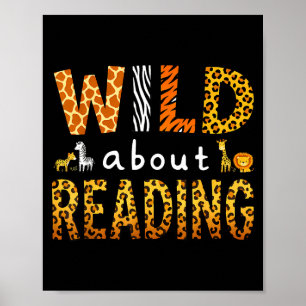 Tierdruck lese ein Buch Charakter Kinder wild darü Poster