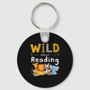 Tierdruck lese ein Buch Charakter Kinder wild darü Schlüsselanhänger