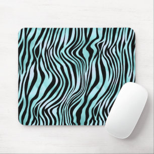 Tierdruck leuchtend blaue Zebrafell Türkis Mousepad