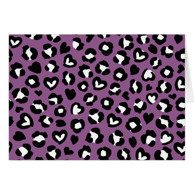 Tierdruck, Lila Leopard, Geparden, Herz (Vorderseite (Horizontal))