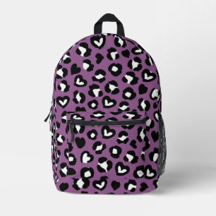 Tierdruck, Lila Leopard, Geparden, Herz Bedruckter Rucksack