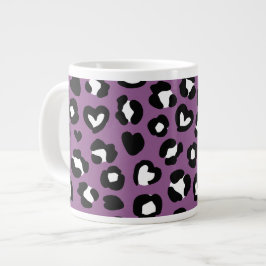 Tierdruck, Lila Leopard, Geparden, Herz Jumbo-Tasse
