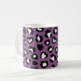 Tierdruck, Lila Leopard, Geparden, Herz Kaffeetasse
