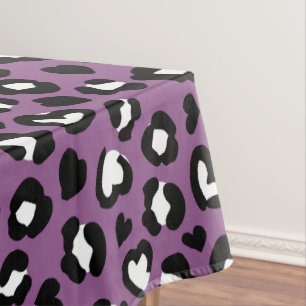 Tierdruck, Lila Leopard, Geparden, Herz Tischdecke