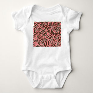 Tierdruck, nahtloses Zebramuster. Baby Strampler