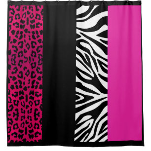 Tierdruck-Pink-Leopardzebra-Duschvorhang Duschvorhang