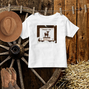 Tierdruck-Rinderstampede Braun Kleinkind T-shirt