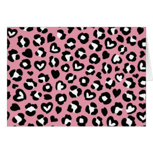 Tierdruck, rosa Leopard, Geparden, Herz