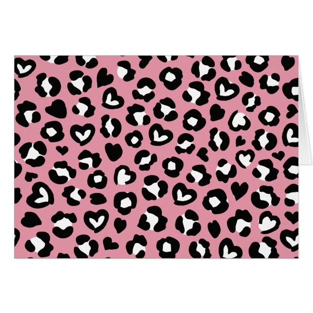 Tierdruck, rosa Leopard, Geparden, Herz (Vorderseite (Horizontal))