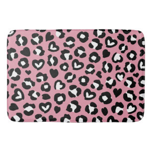Tierdruck, rosa Leopard, Geparden, Herz Badematte