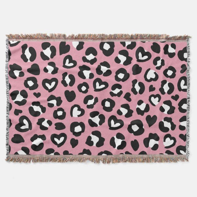 Tierdruck, rosa Leopard, Geparden, Herz Decke (Vorderseite)