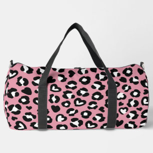 Tierdruck, rosa Leopard, Geparden, Herz Duffle Bag