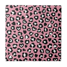 Tierdruck, rosa Leopard, Geparden, Herz