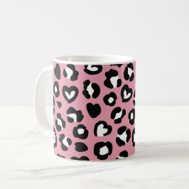 Tierdruck, rosa Leopard, Geparden, Herz Kaffeetasse