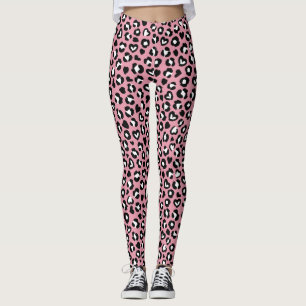 Tierdruck, rosa Leopard, Geparden, Herz Leggings