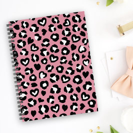 Tierdruck, rosa Leopard, Geparden, Herz Notizbuch
