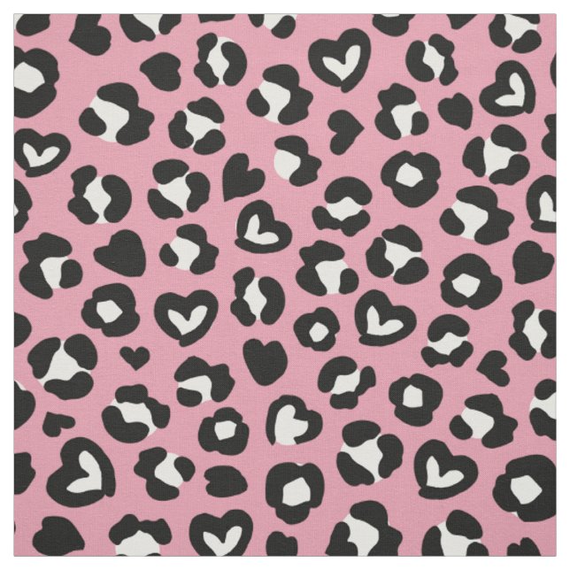 Tierdruck, rosa Leopard, Geparden, Herz Stoff (Muster)