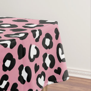 Tierdruck, rosa Leopard, Geparden, Herz Tischdecke