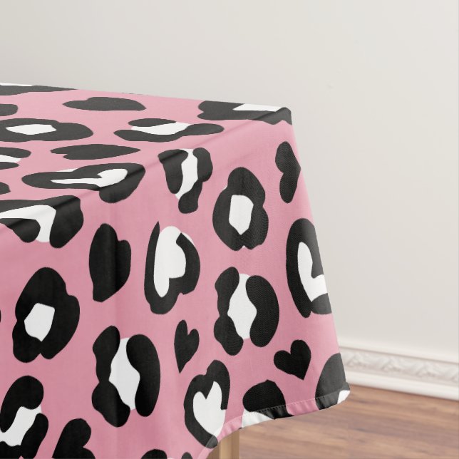 Tierdruck, rosa Leopard, Geparden, Herz Tischdecke (Beispiel)