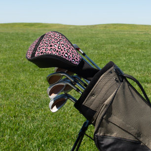 Tierdruck, rosa Leopard, Herz, Ihr Name Golf Headcover