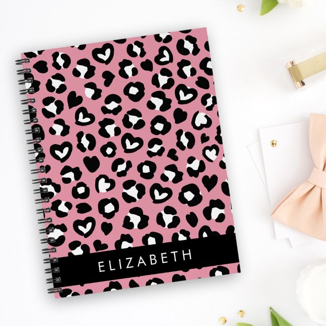 Tierdruck, rosa Leopard, Herz, Ihr Name Planer (Von Creator hochgeladen)