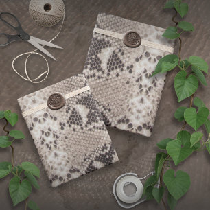 Tierdruck-Schlange Taupe Geschenkpapier