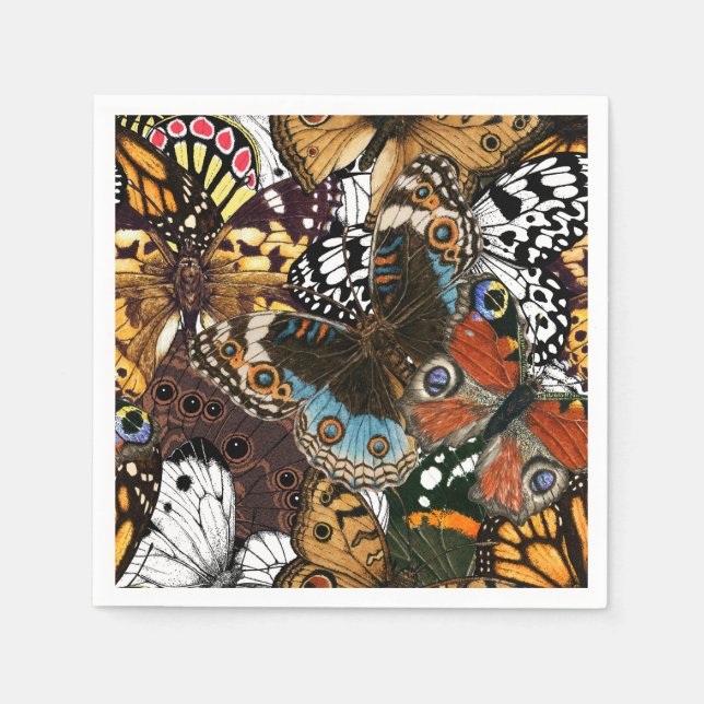 Tierdruck. Schmetterlingsflügel. Serviette (Vorderseite)