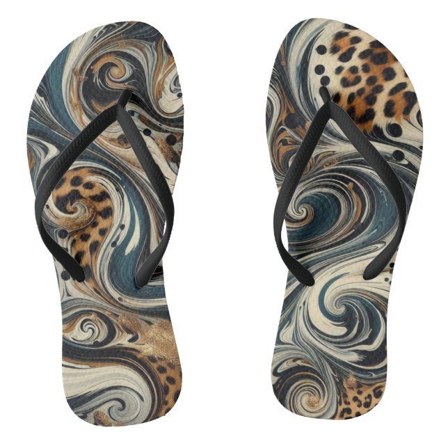 Tierdruck- und Swirl-Flip-Flops Flip Flops (Fußbett)