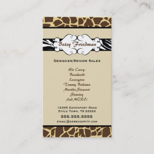 Tierdruck-Visitenkarte Visitenkarte