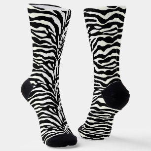 Tierdruck, Zebra in Schwarz und Weiß Socken