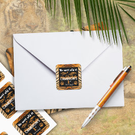 Tierdruckaufkleber Tiger Geburtstag Quadratischer Aufkleber