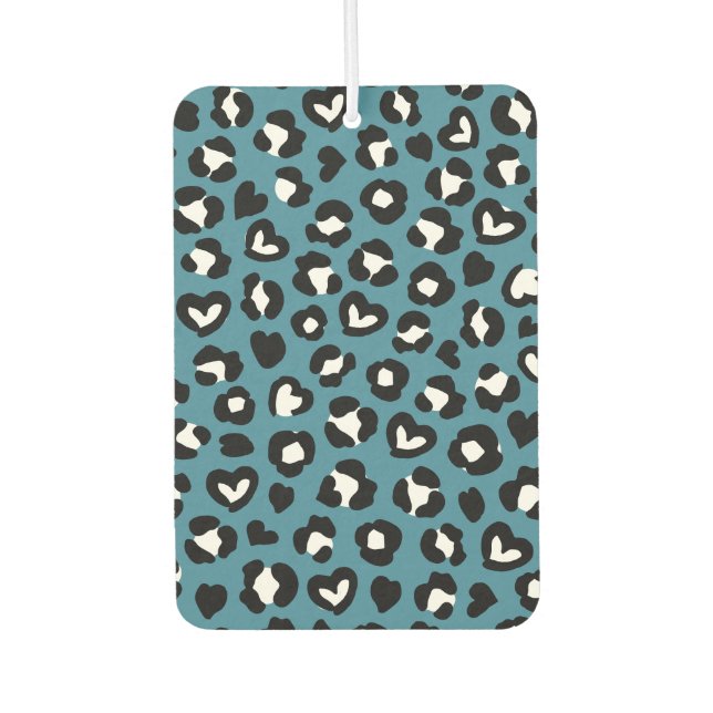 Tierdrucke, Blauer Leopard, Geparden, Herz Autolufterfrischer (Vorderseite)