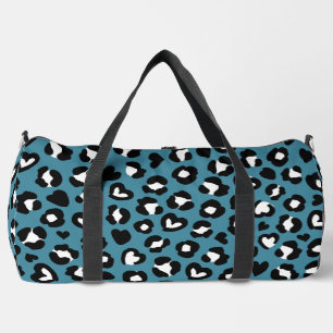 Tierdrucke, Blauer Leopard, Geparden, Herz Duffle Bag