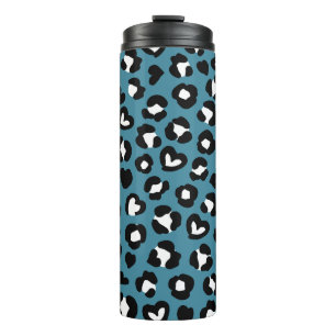 Tierdrucke, Blauer Leopard, Geparden, Herz Thermosbecher