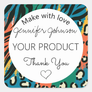 Tierdruckfarbe Quadratischer Aufkleber