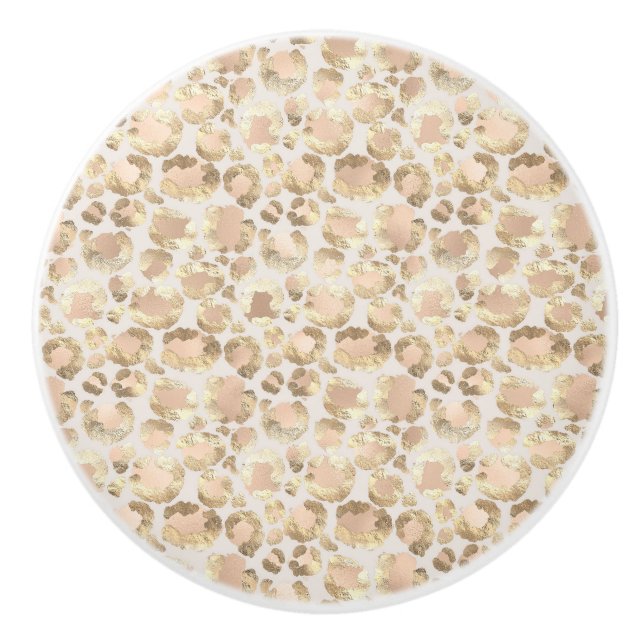 TIERDRUCKLEOPARD ABSTRAKTER KUNSTSTOM KERAMIKKNAUF (Vorderseite)