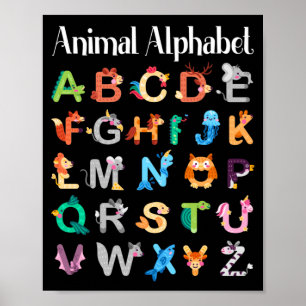 Tiere Alphabet Lernen ABC Tiere Poster