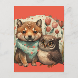 Tiere am Valentinstag in Liebe Postkarte