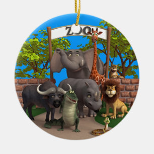 Tiere am Zoo Keramikornament