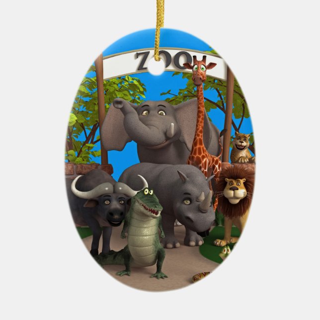 Tiere am Zoo Keramikornament (Vorne)