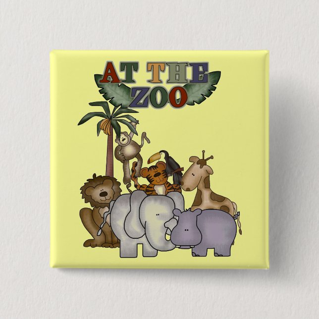 Tiere an den Zoo-T-Shirts und den Geschenken Button (Vorderseite)