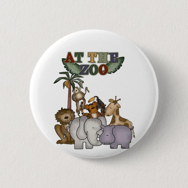 Tiere an den Zoo-T-Shirts und den Geschenken Button (Vorderseite)