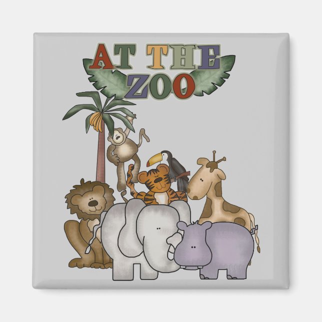 Tiere an den Zoo-T-Shirts und den Geschenken Magnet (Vorne)